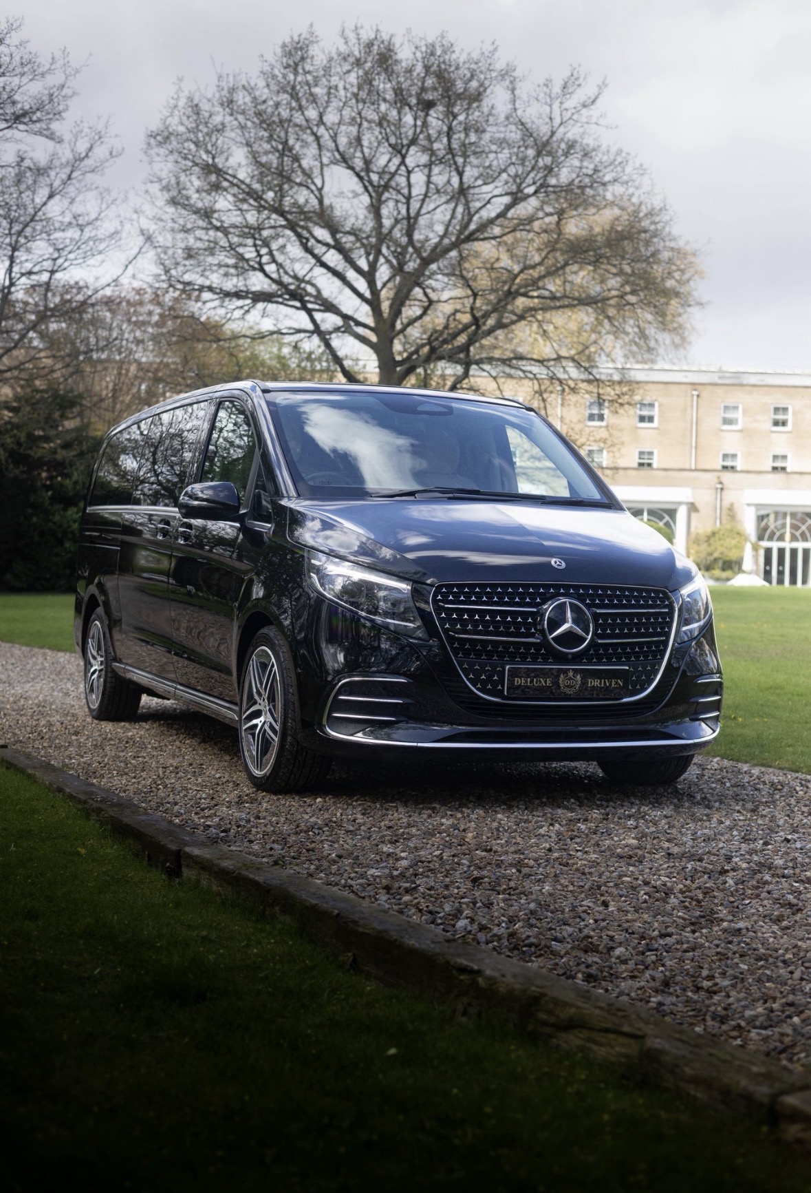 Deluxe Driven Mercedes-Benz V-Class on a gravel driveway